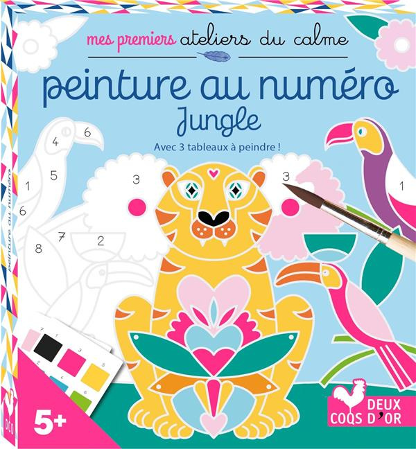 Peinture au numéro Jungle. Avec 3 tableaux de peinture au numéro ; des palettes de peinture sur papi