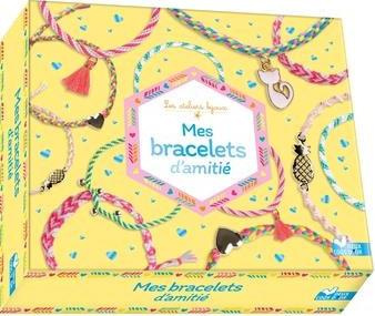 Mes bracelets d'amitié. Avec 7 fils, 1 pompon fluo, 6 anneaux, un disque en mousse, 3 breloques et 5