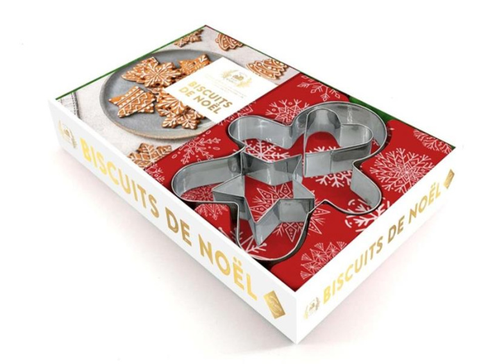 Biscuits de Noël. Coffret avec 3 emporte-pièces