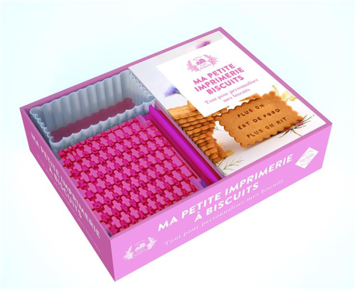 Ma petite imprimerie à biscuits. Tout pour personnaliser mes biscuits. Coffret avec 1 emporte-pièce
