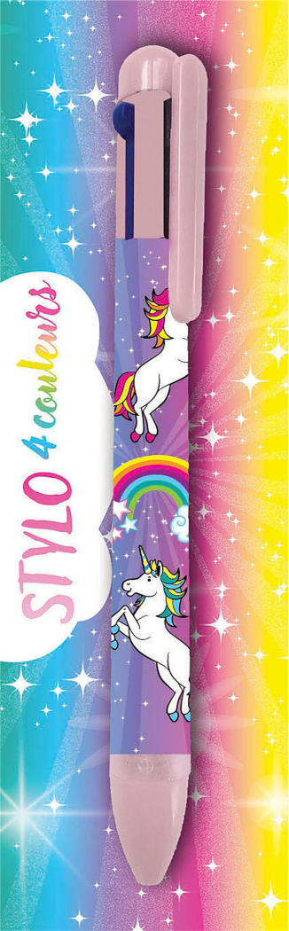 STYLO 4 COULEURS LICORNES