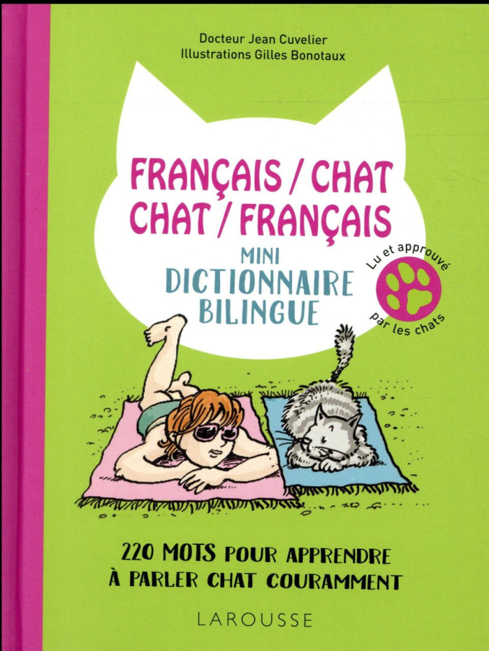 Français/chat-chat/français. Mini-dictionnaire bilingue - 220 mots pour apprendre à parler chat cour