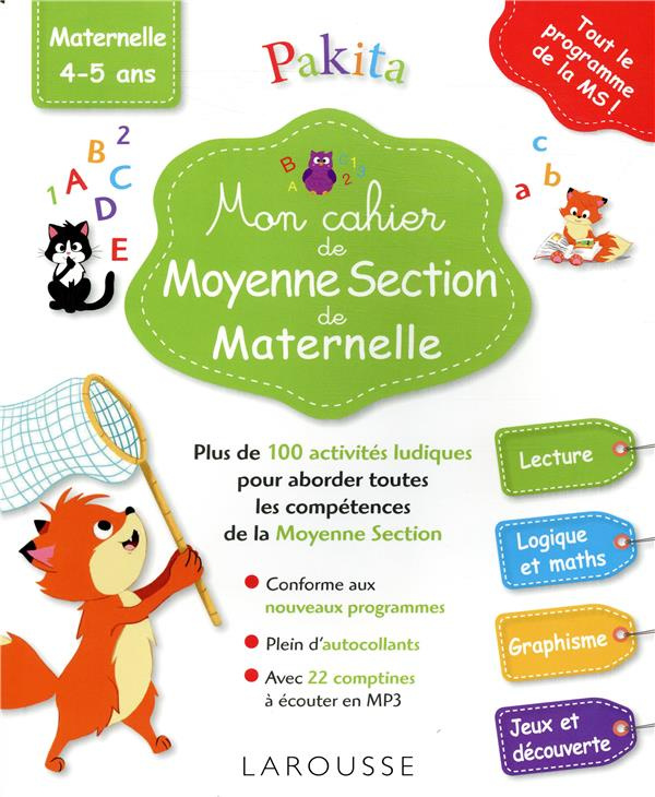 Mon cahier de Moyenne Section de Maternelle. Maternelle 4-5 ans