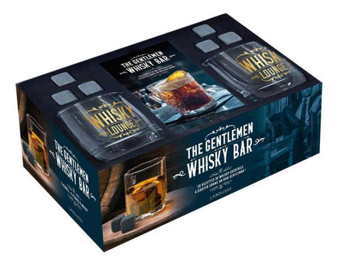 The Gentlemen Whisky Bar. Coffret avec 2 verres à whisky, 1 libret de recettes de whisky cocktails e