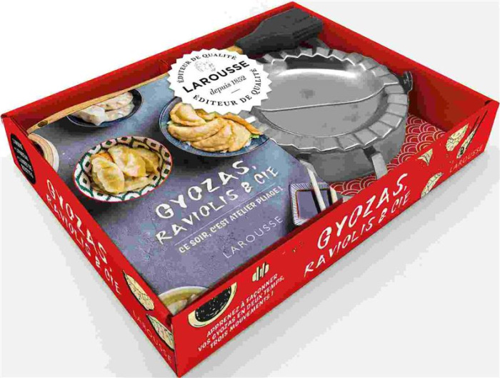 Coffret Gyozas, raviolis & Cie. Ce soir, c'est atelier pliage ! Le livre de recettes avec 1 moule à