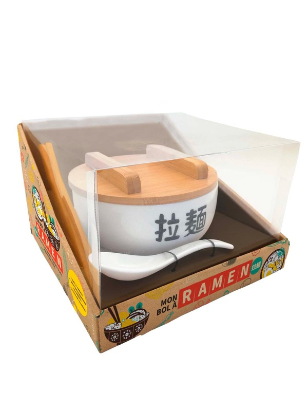 Mon bol à ramen. Coffret avec 1 bol à ramen, 1 paire de baguettes, 1 cuillère et 1 livret de recette