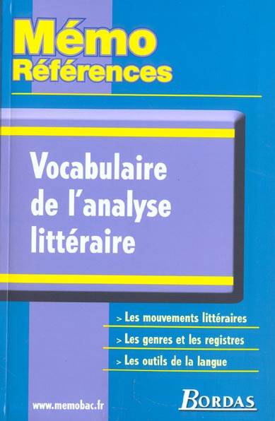 Vocabulaire de l'analyse littéraire
