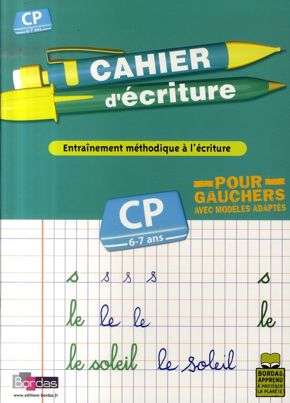 Cahier d'écriture pour gauchers CP