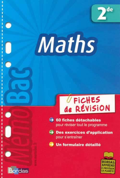 Maths 2e. Fiches de révision