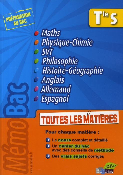 Toutes les matières Tle S