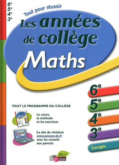 Maths. Les années de collège
