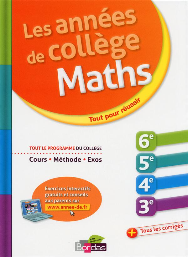 Maths. Les années de collège