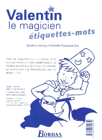Valentin le magicien. Etiquettes-mots