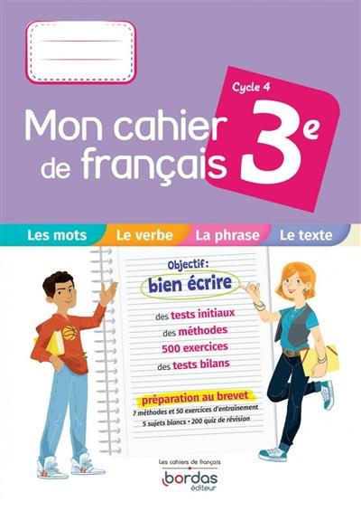 Mon cahier de français 3e Cycle 4