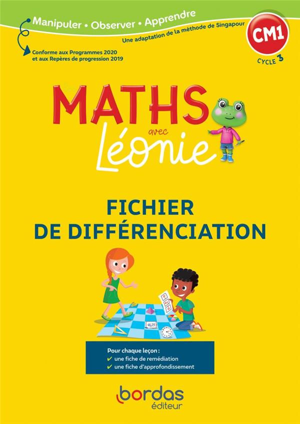 Les maths avec Léonie CM1. Fichier de différenciation, Edition 2022