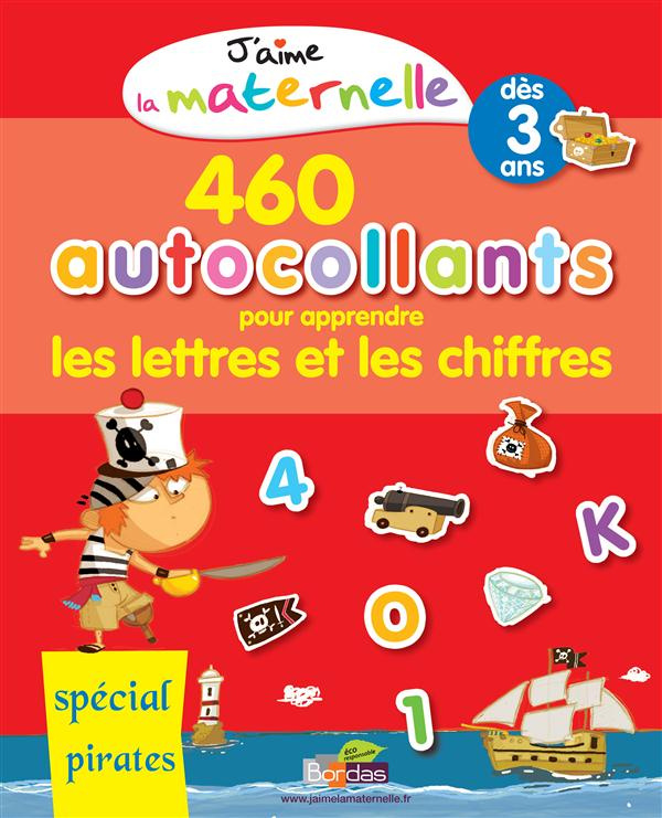 520 autocollants pour apprendre les lettres et les chiffres. Spécial pirates dès 3 ans