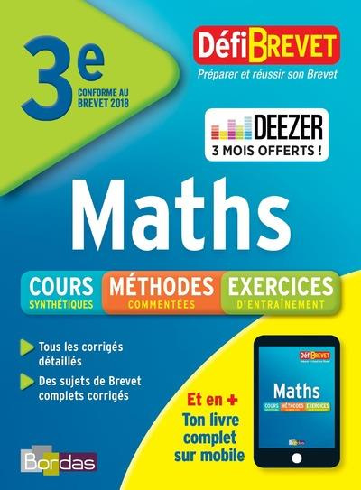 Maths brevet 3e. Edition 2018