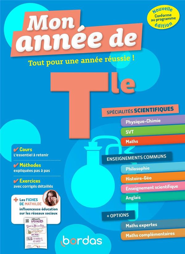Mon Année de Tle Spécialités scientifiques, enseignements communs   options