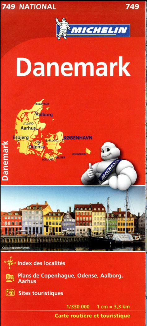 DANEMARK 11749 CARTE NATIONAL MICHELIN KAART