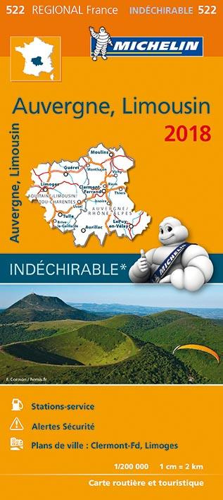 522 Auvergne Limousin 2018 indéchirable 1:200000