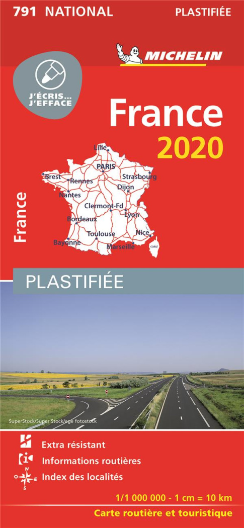 791 France 2020 1:1000000 plastifiée