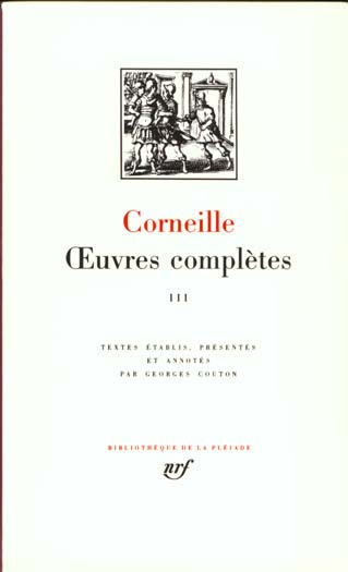Oeuvres complètes. Tome 3, Oedipe ; La toison d'or ; Desseins de la toison d'or ; Sertorius ; Sophon