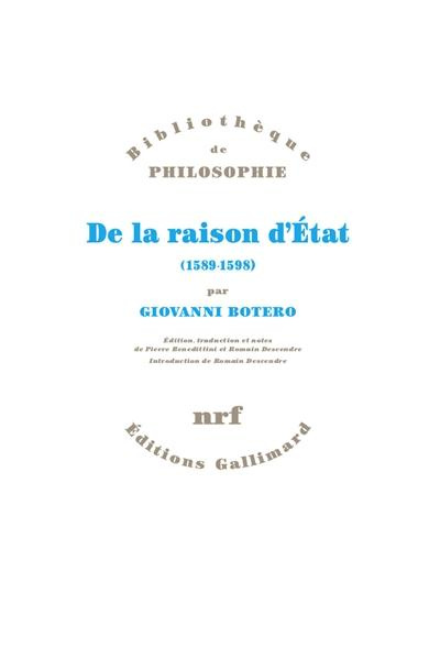 De la raison d'Etat (1589-1598)