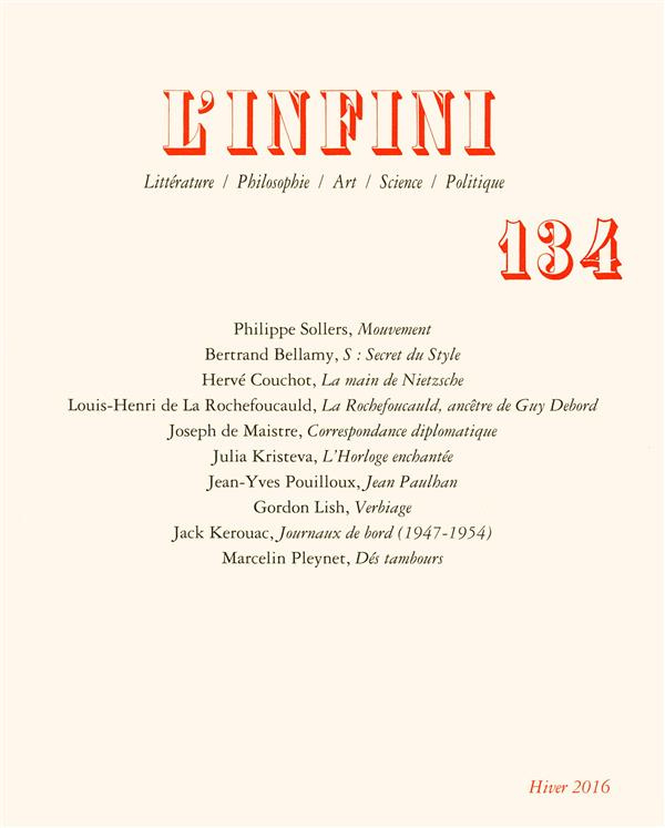 L'Infini N° 134, Hiver 2016 : Mouvement