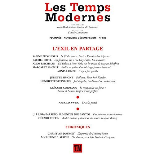 Les Temps Modernes N° 686, Novembre-décembre 2015 : L'exil en partage
