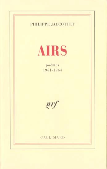Airs. Poèmes, 1961-1964