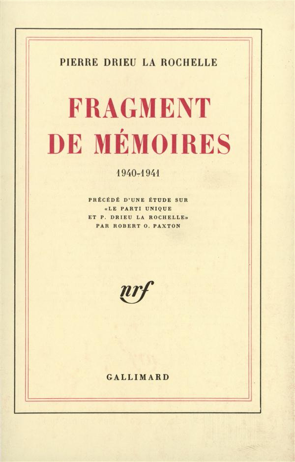 Fragment de mémoire (1940-1941)