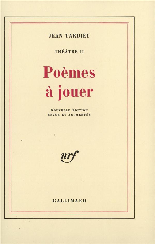THEATRE. Tome 2, Poèmes à jouer