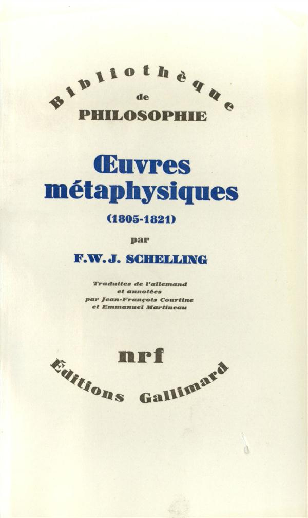 Oeuvre métaphysique. 1805-1821