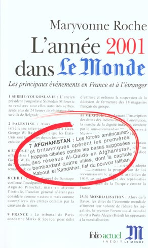 L'année 2001 dans Le Monde. Les principaux événements en France et à l'étranger