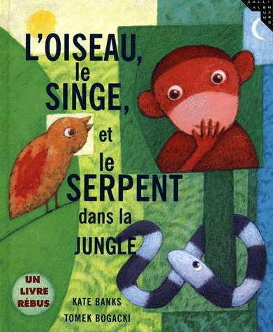 L'oiseau, le singe et le serpent dans la jungle. Un livre rébus