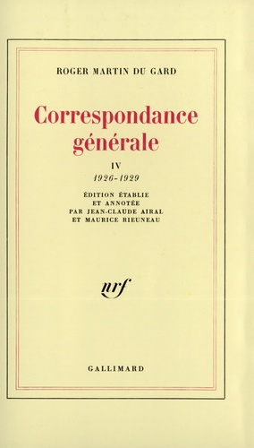 Correspondance générale. Tome 4, 1926-1929