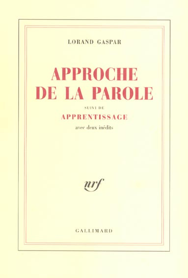 Approche de la parole suivi de Apprentissage. Frontispice par Henri Michaux