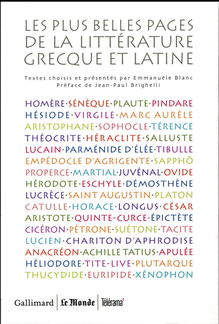 Les plus belles pages de la littérature grecque et latine. Coffret en 5 volumes : Poésie ; Théâtre ;