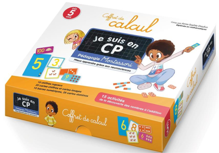 Coffret de calcul Je suis en CP. Pédagogie Montessori. 15 activités de la découverte des nombres à l