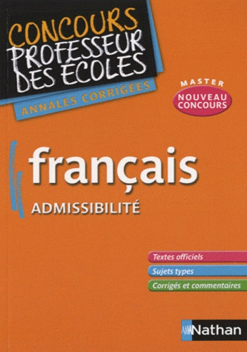 Français admissibilité. Annales corrigées CRPE