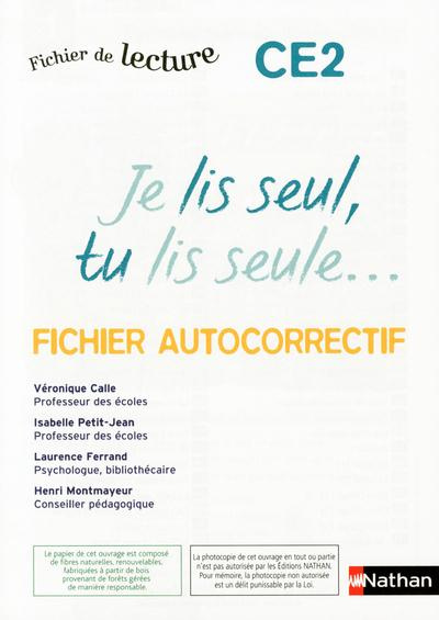 Je lis seul, tu lis seule - Autocorrectif - CE2
