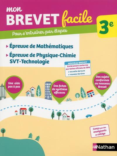 Epreuves de mathématiques, physique-chimie-SVT-Techno 3e. Edition 2018