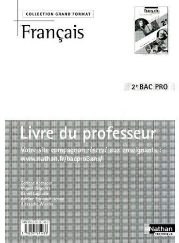 Français 2e Bac pro. Livre du professeur, programme 2009