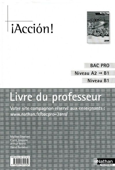 Espagnol Bac pro A2/B1 Accion! Livre du professeur
