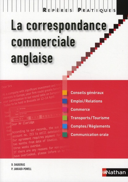 La correspondance commerciale anglaise