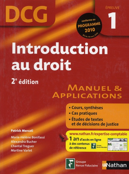 Introduction au droit DCG1. Manuel & Applications, 2e édition