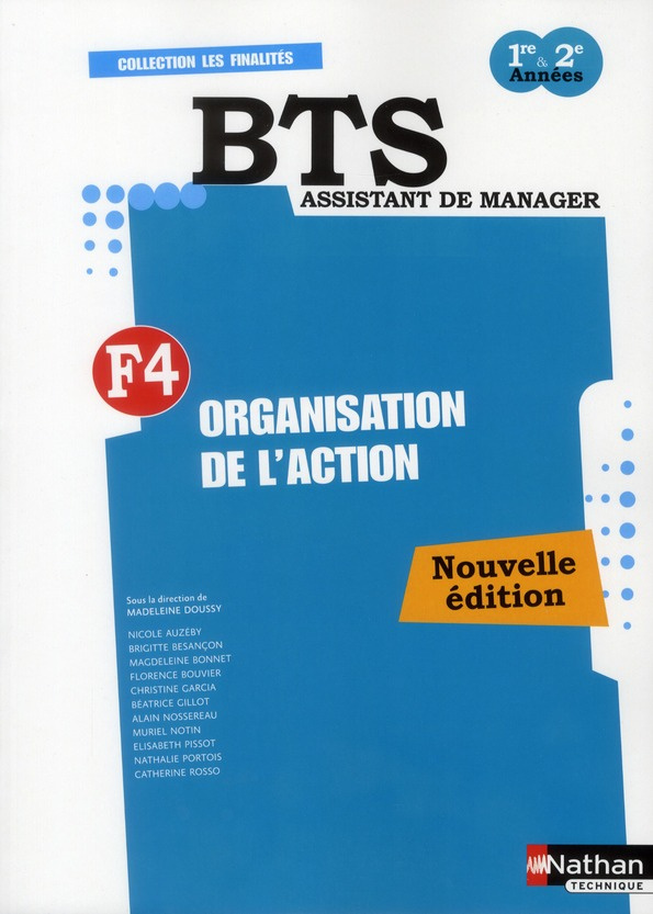 Organisation de l'action F4 BTS assistant de manager 1re & 2e années