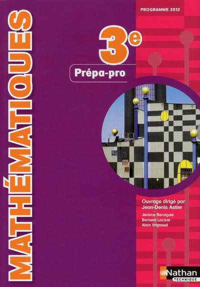 Mathématiques 3e prépa-pro. Programme 2012