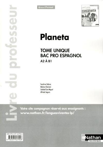 Espagnol Bac Pro A2-B1 Planeta. Livre du professeur