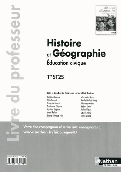 Histoire et Géographie Education civique Tle ST2S. Livre du professeur